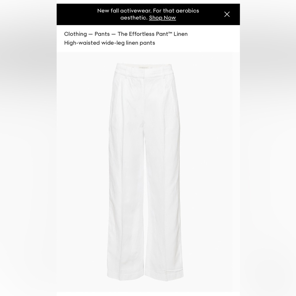 Aritzia Effortless Pant Linen White